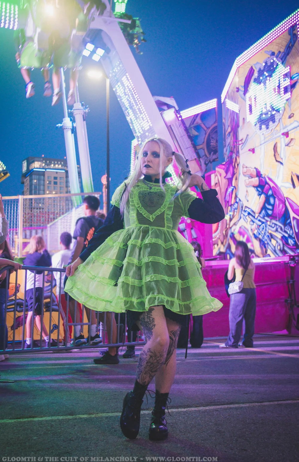 Shamrock Neon Green Sheer Dress — Gloomth