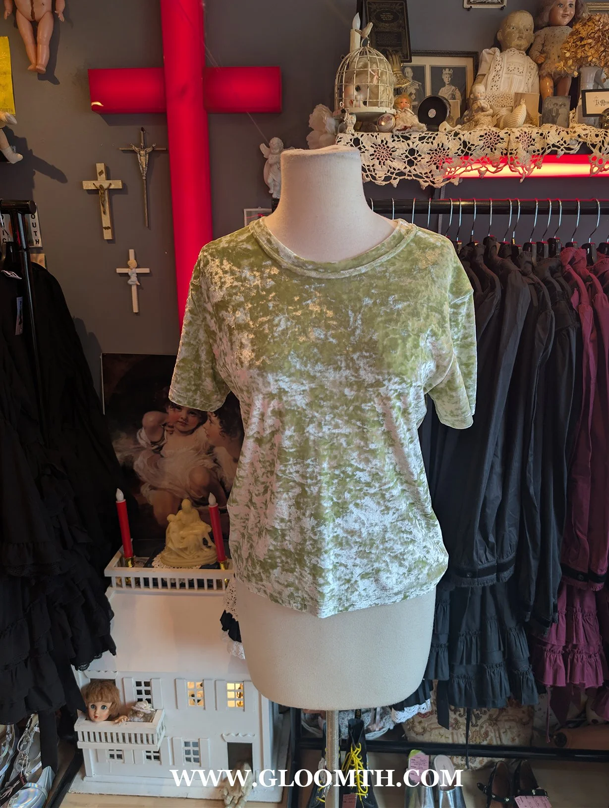 Y2K La Senza Green Velvet Top Size L-XXL