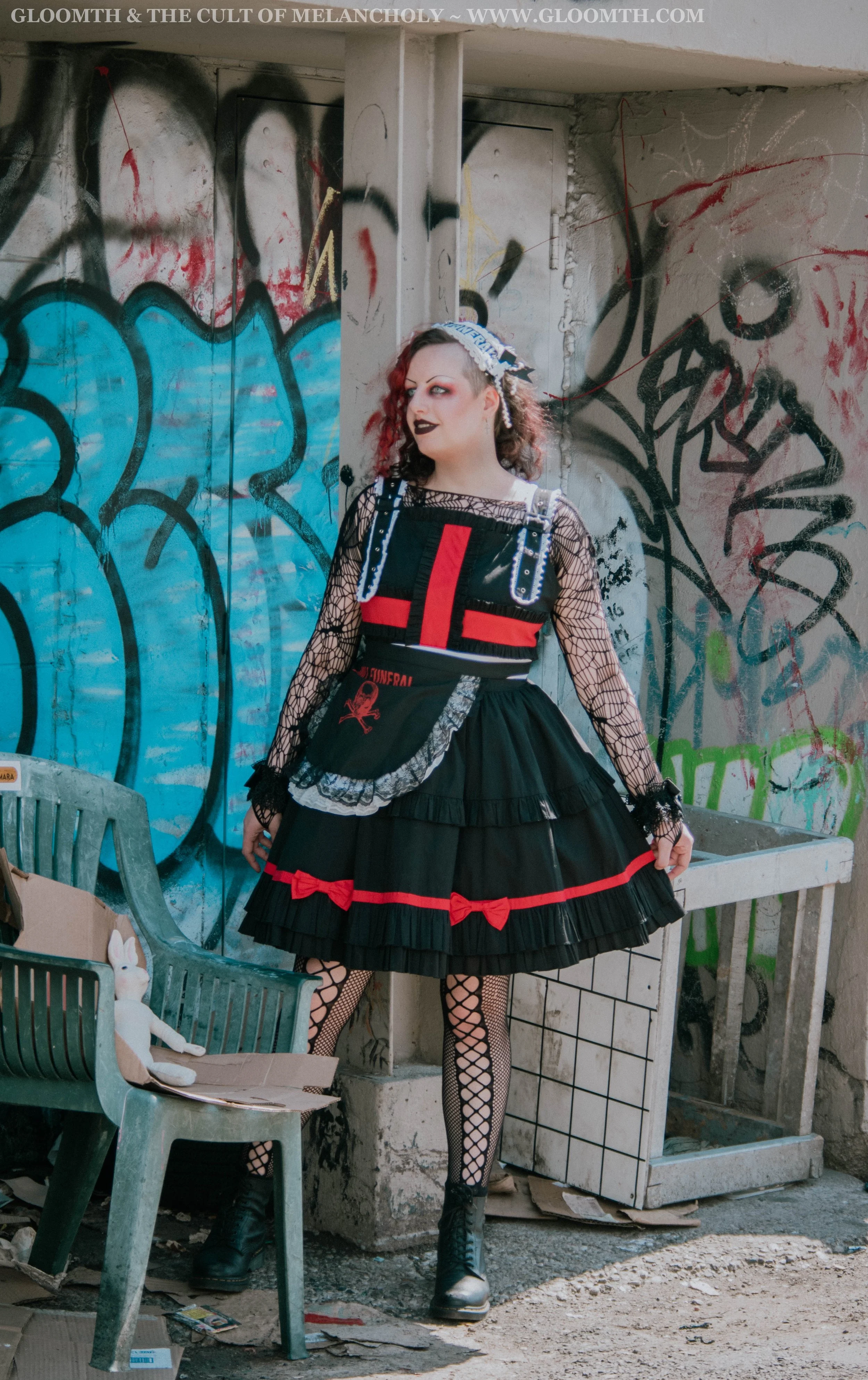 Placebo Red and Black Gothic Nurse Dress — Gloomth