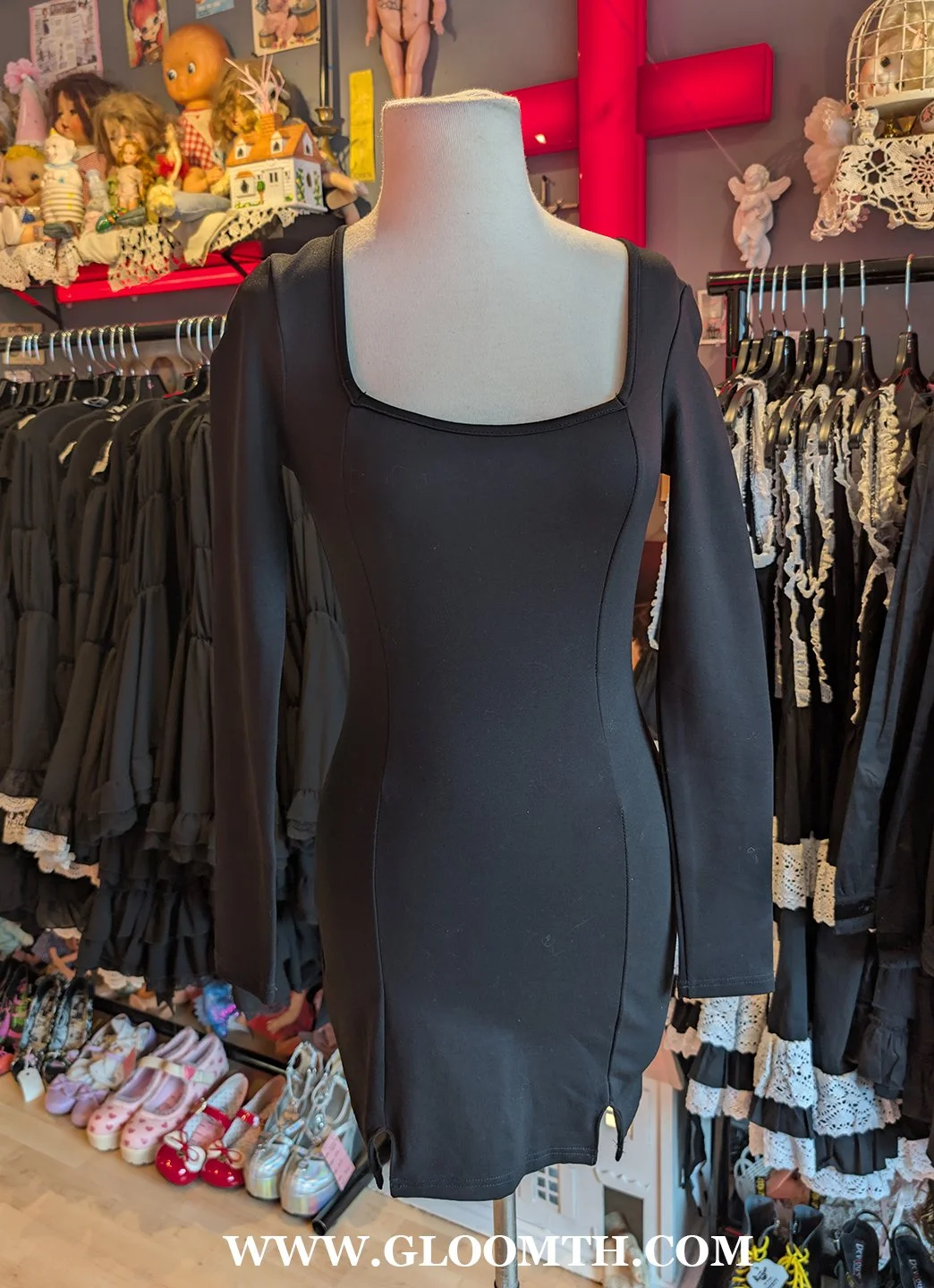 Delia*s Square Neck Side Slit MiniDress Size XS