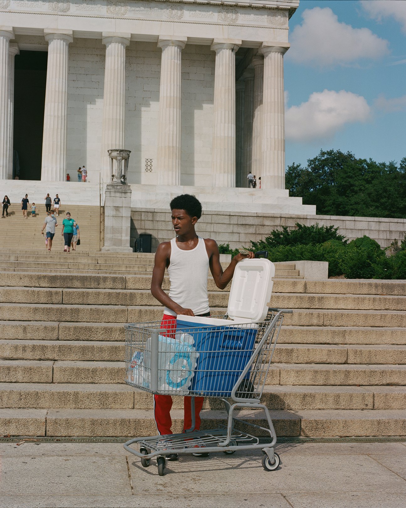   Kenny Sells Water in Front of the Lincoln Memorial , Washington D.C, 2020  