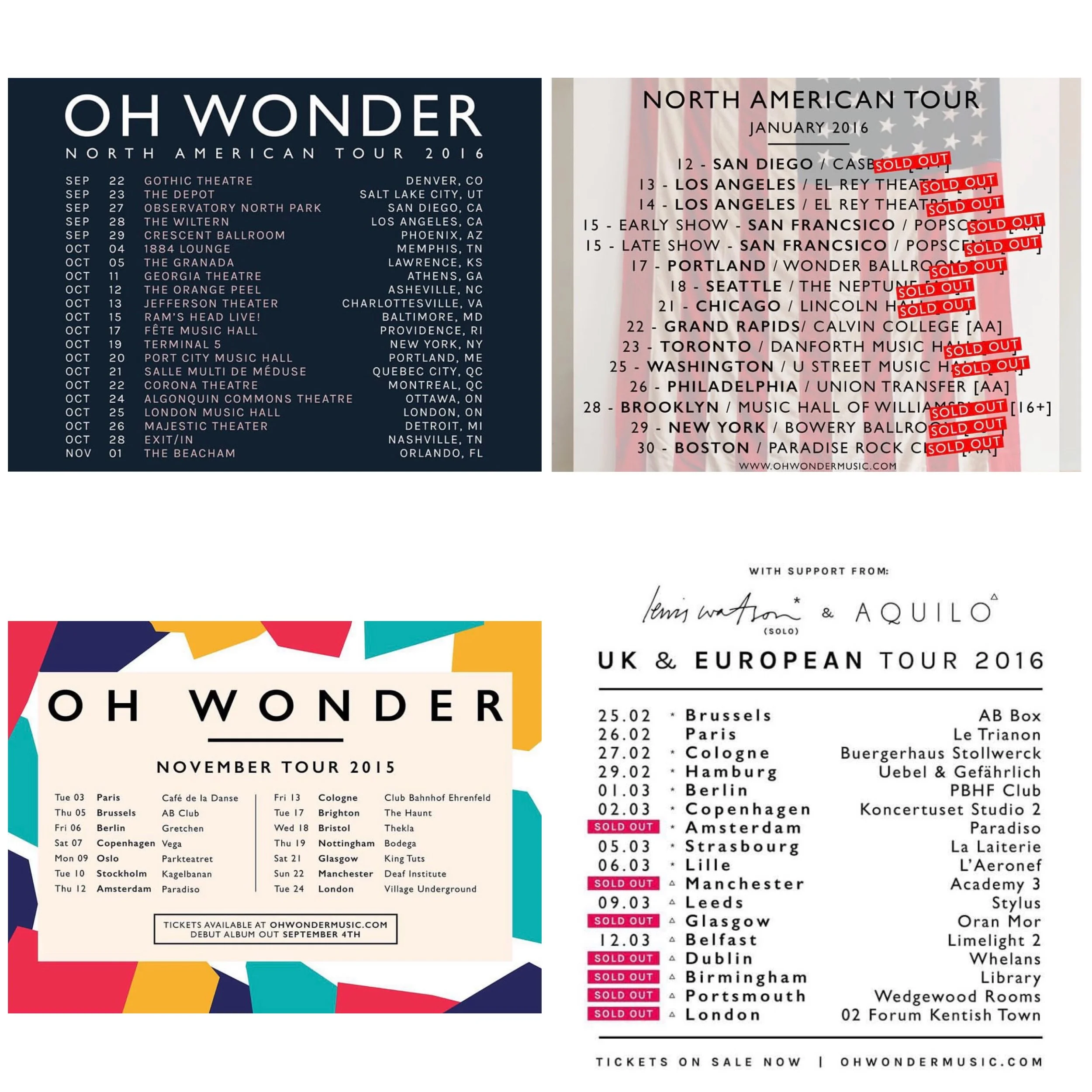 Worldwide Touring, inc. North & South America, Europe, Asia and beyond.