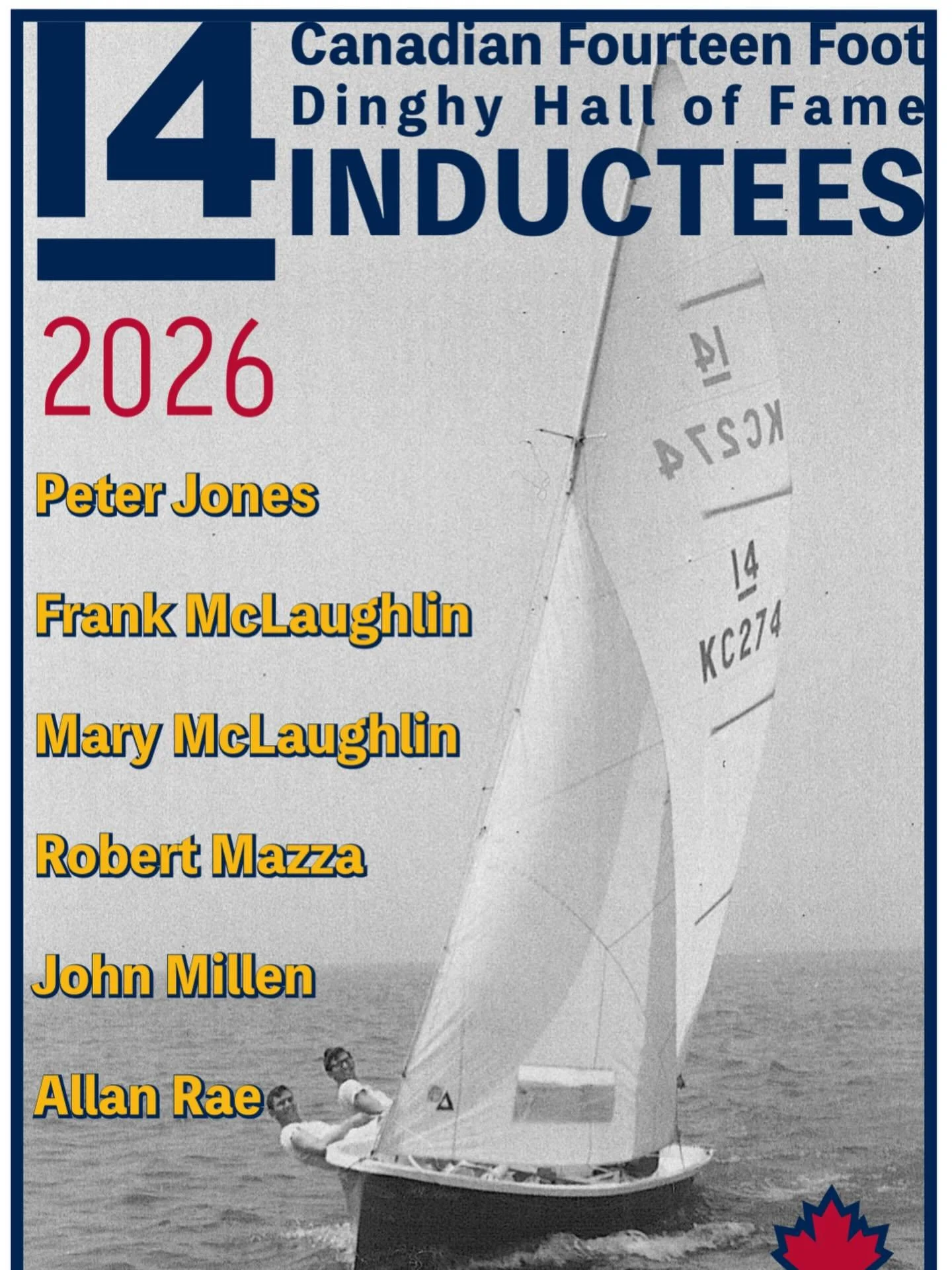 Congratulations to the 2026 14 foot dinghy Hall of fame inductees. Reserve your commemorative T-shirts with a DM. This event is a fundraiser for the 2026 @international.14 Worlds being held at @corkkingston. 

#See you at the HOF dinner this evening 