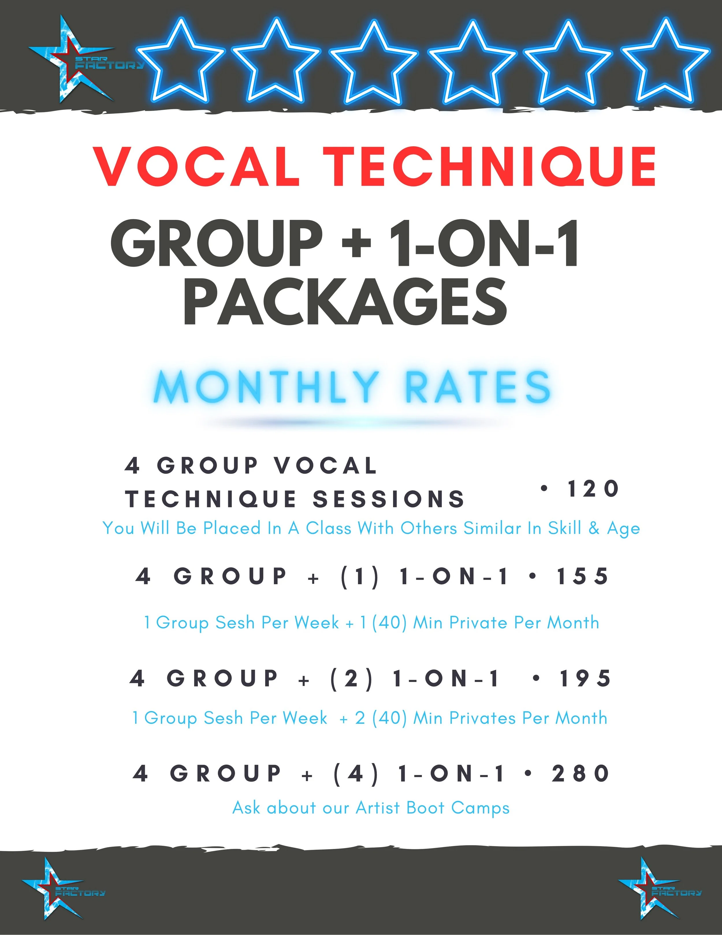 Group Vocal Technique Menu
