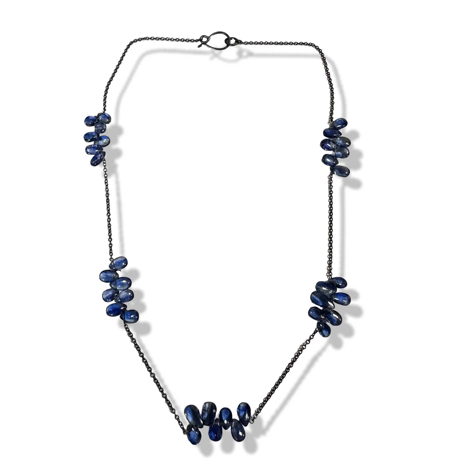 Kyanite & Oxidized Sterling Silver Necklace