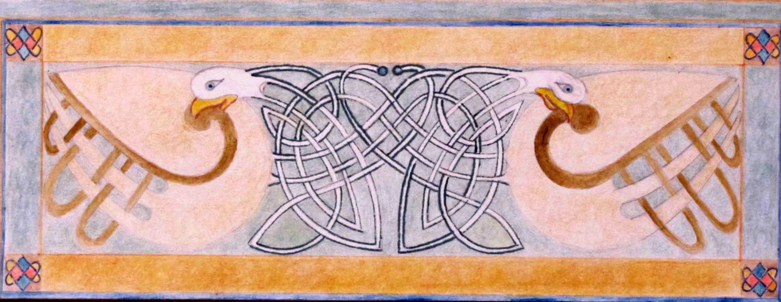 The image is a closeup section of the Golden Buddha painting - Bill Burns
