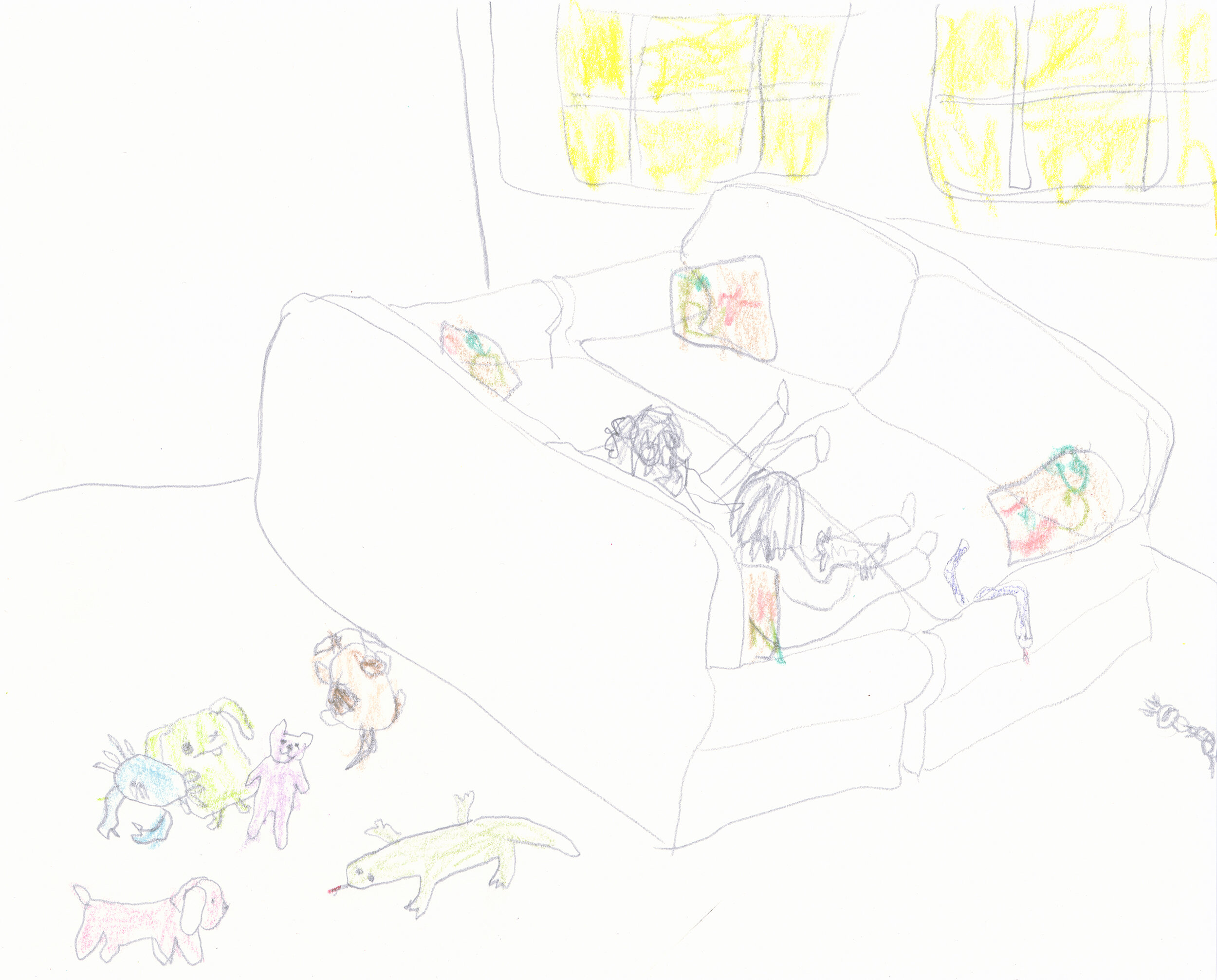 Left Hand Drawing (Couches Together)