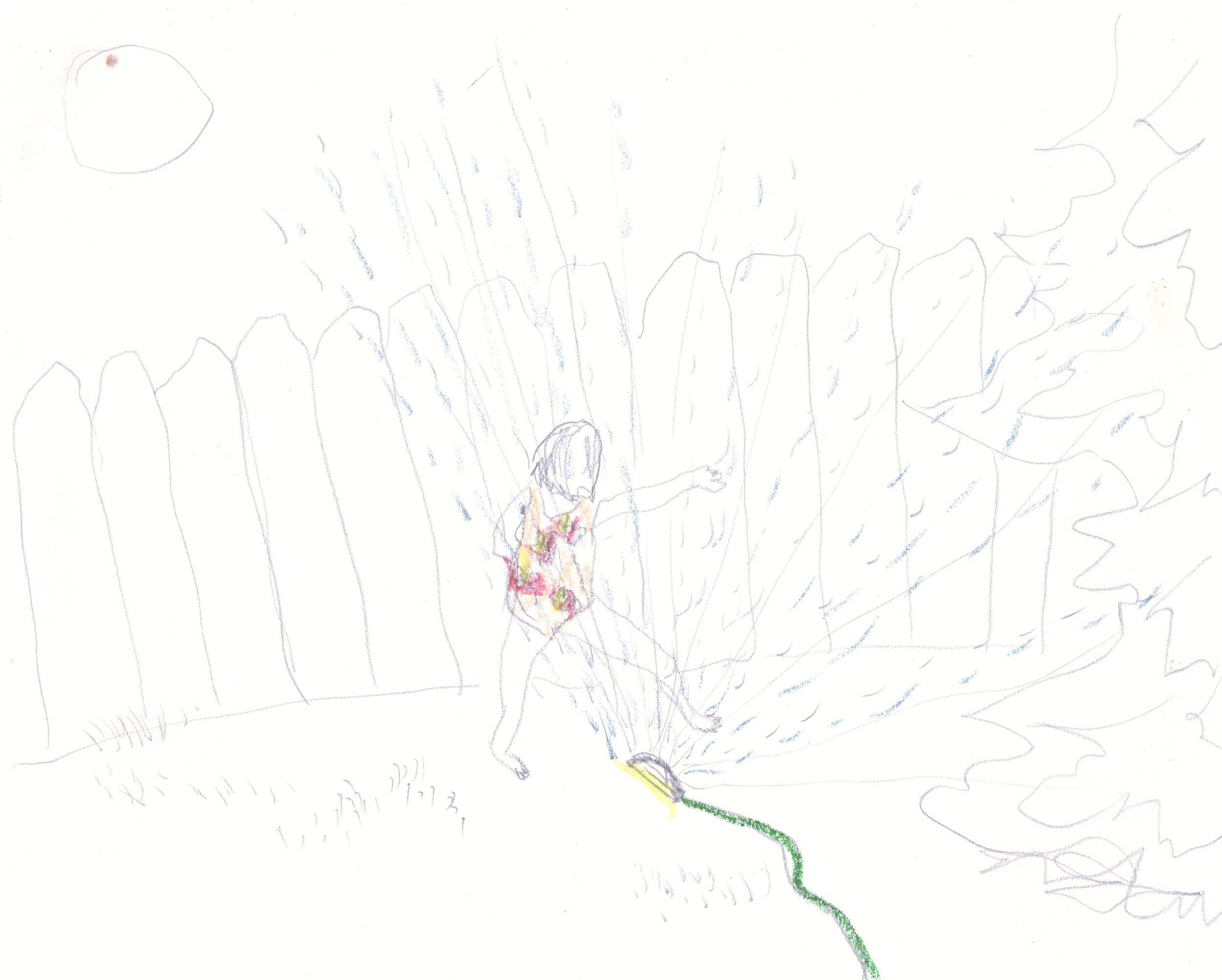 Left Hand Drawing (Playing in the Hose)