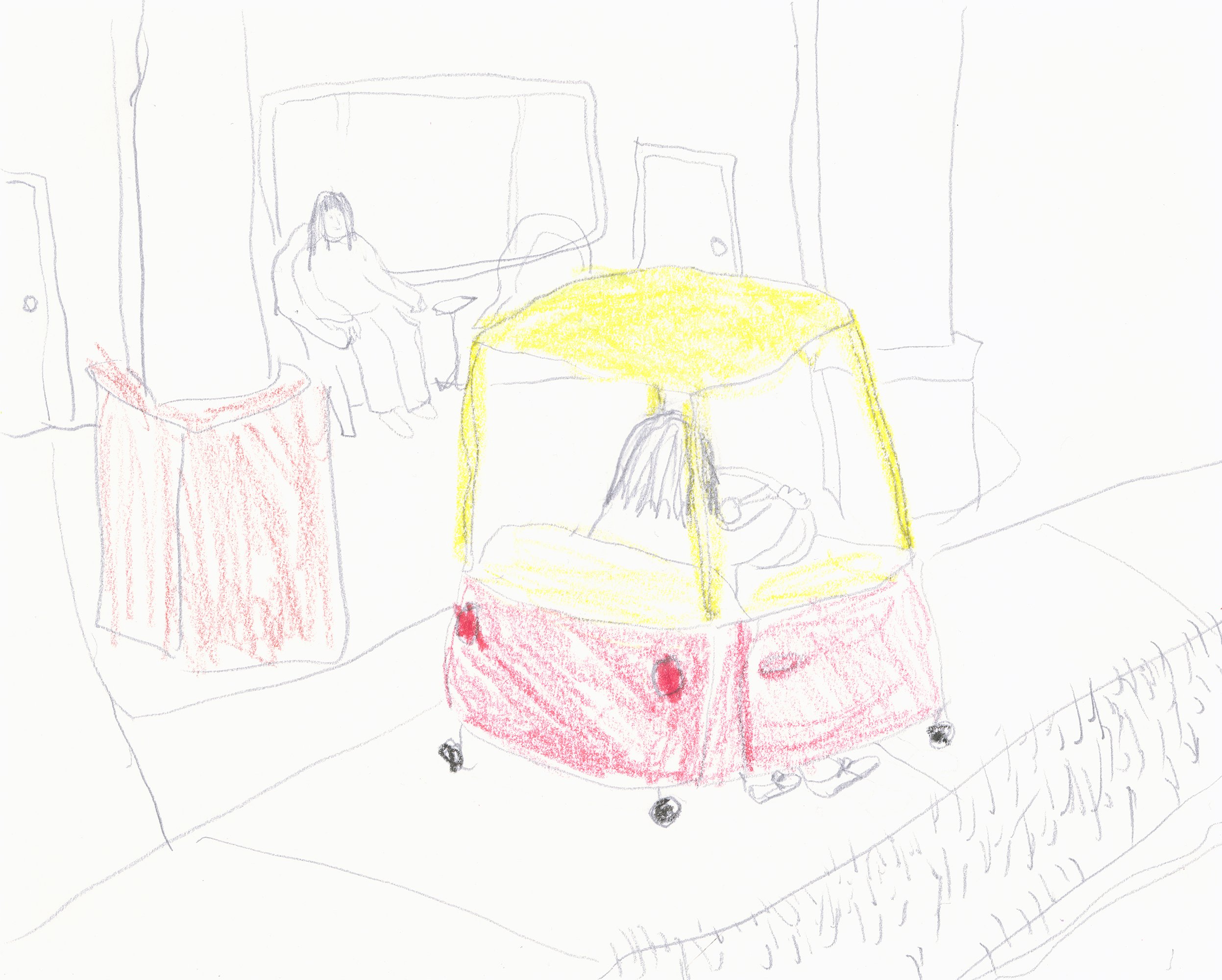 Left Handed Drawing (Little Tikes Car)