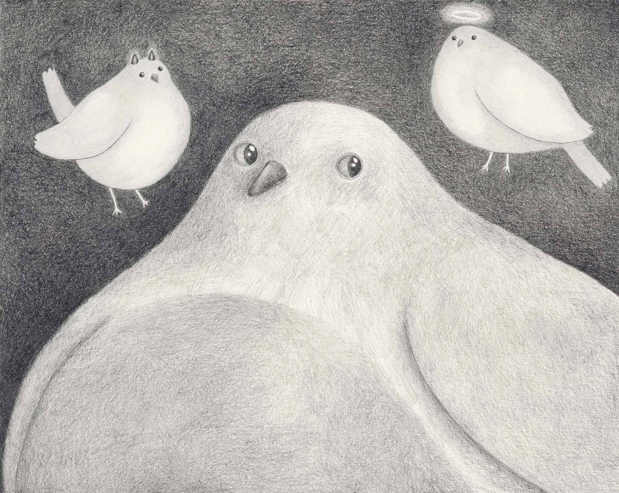 A Big Decision, graphite on paper, 2026