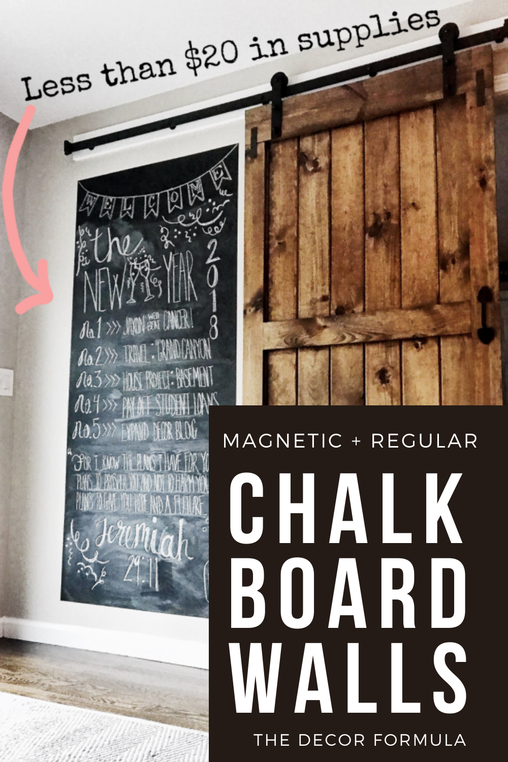 Chalkboard Made From Reclaimed Pallet Wood With Chalk Shelf.