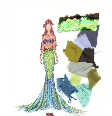  Final costume rendering for Ariel's fin costume 