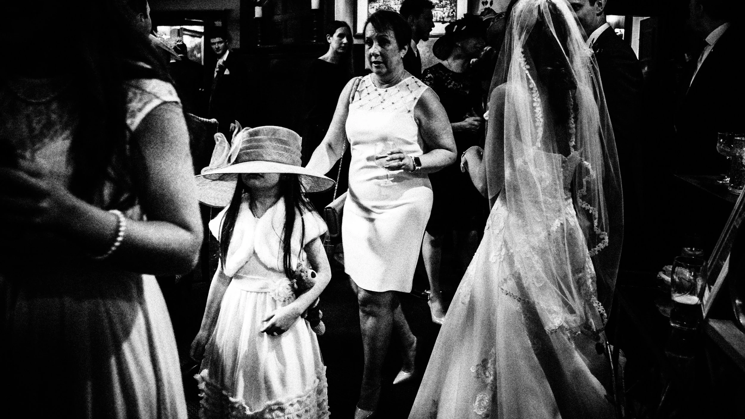 Flower girl at receiving line 