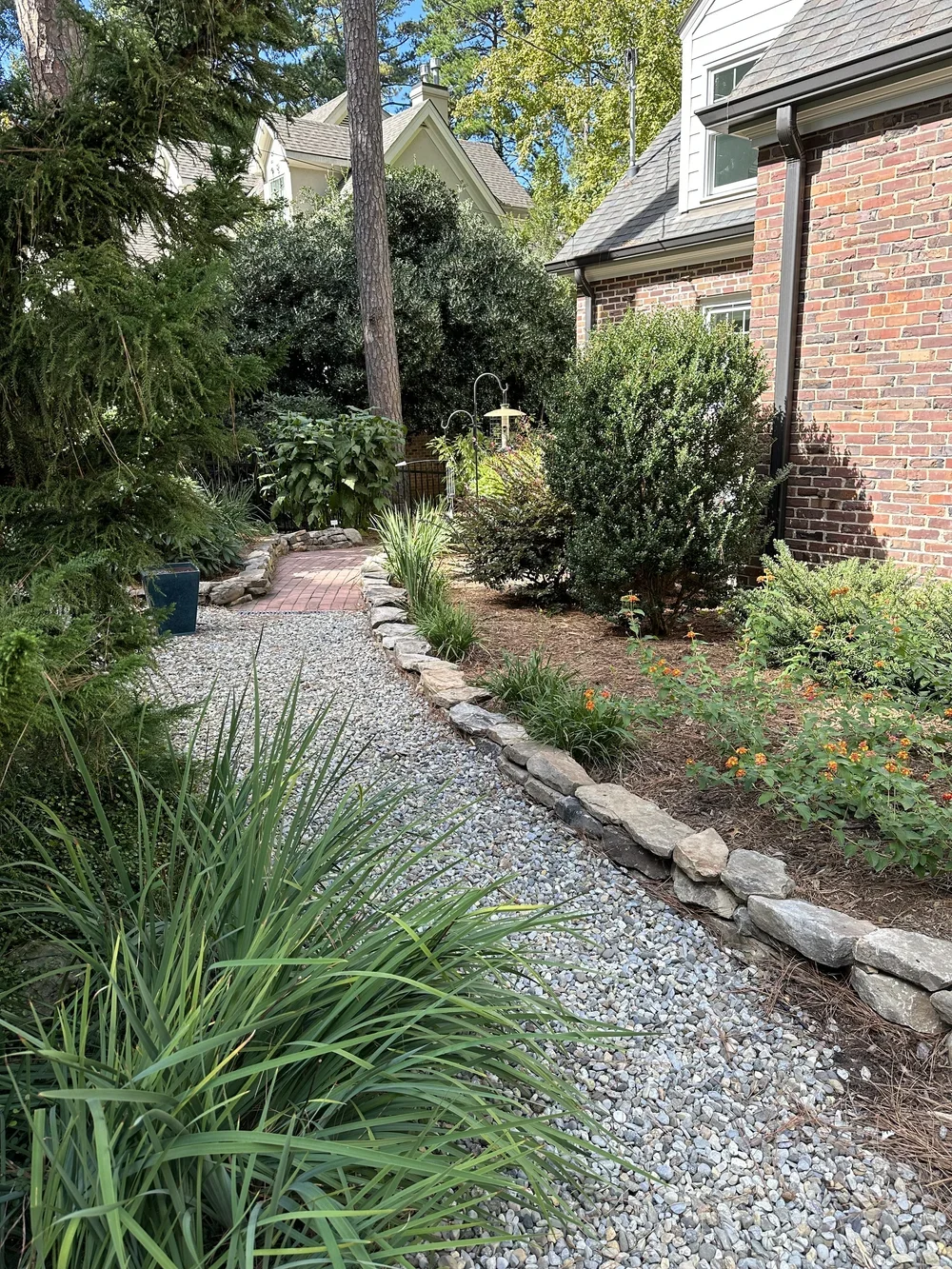 Natural stone garden wall