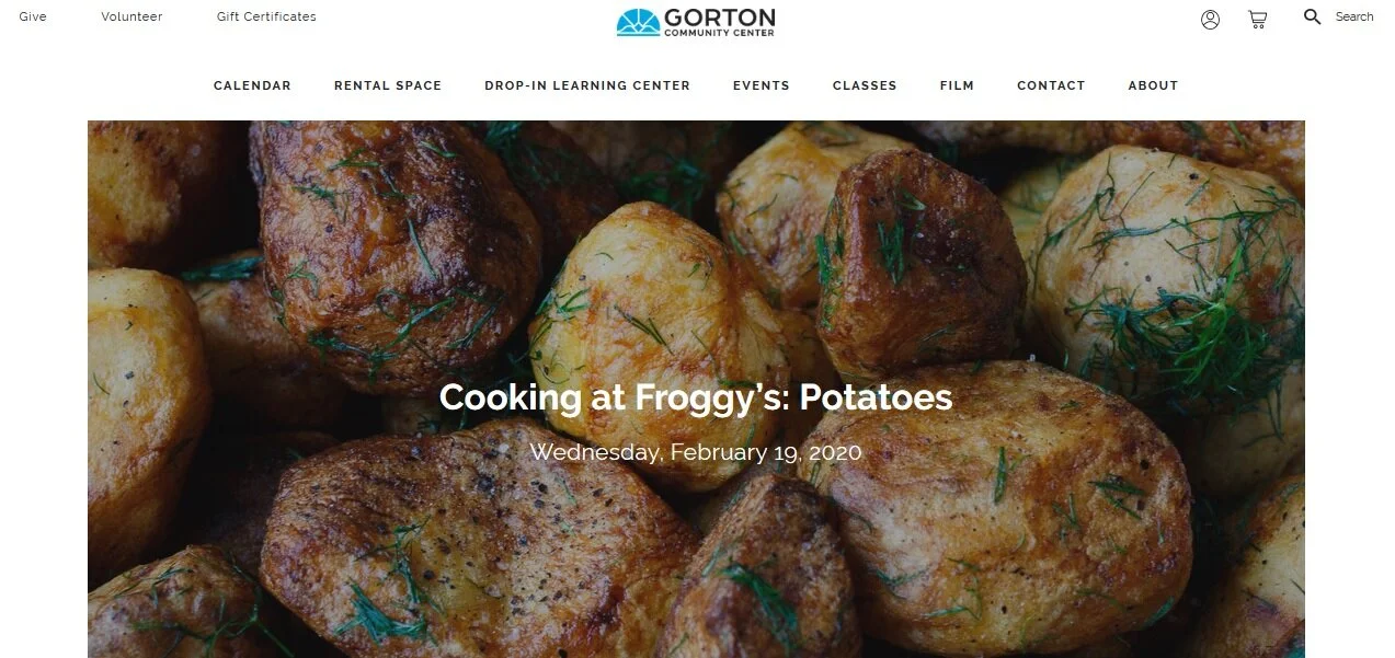Gordon Center:  Cooking at Froggy’s - Potatoes