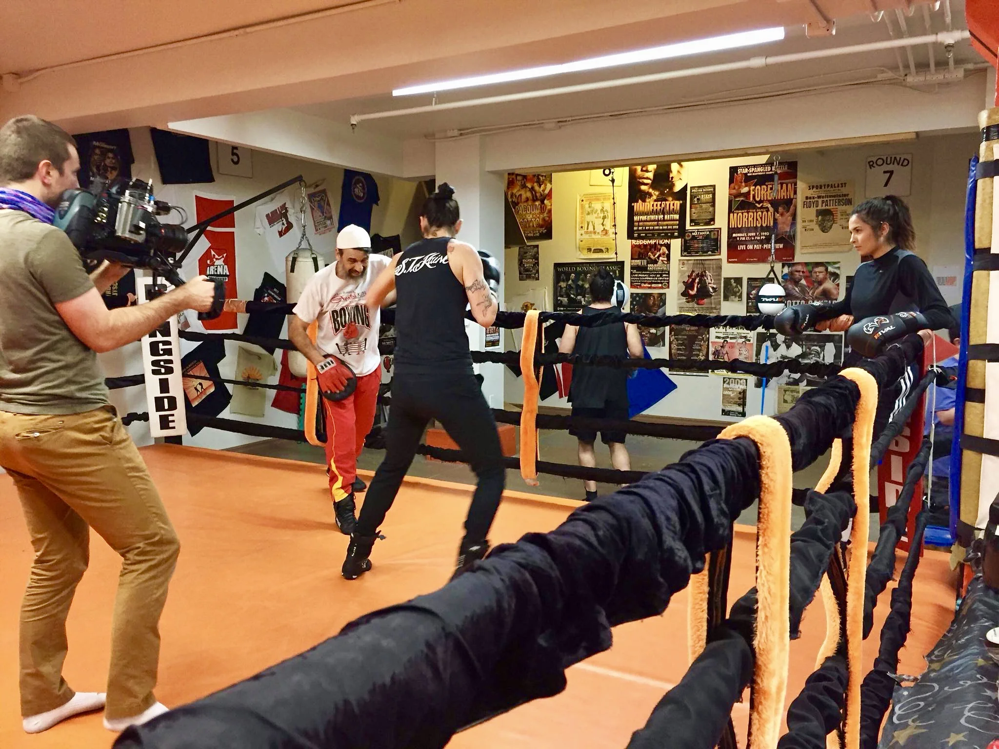 Boxer Sheena T Kaine and Thomas Dudley Productions at Alliance Boxing Gym for HERoic