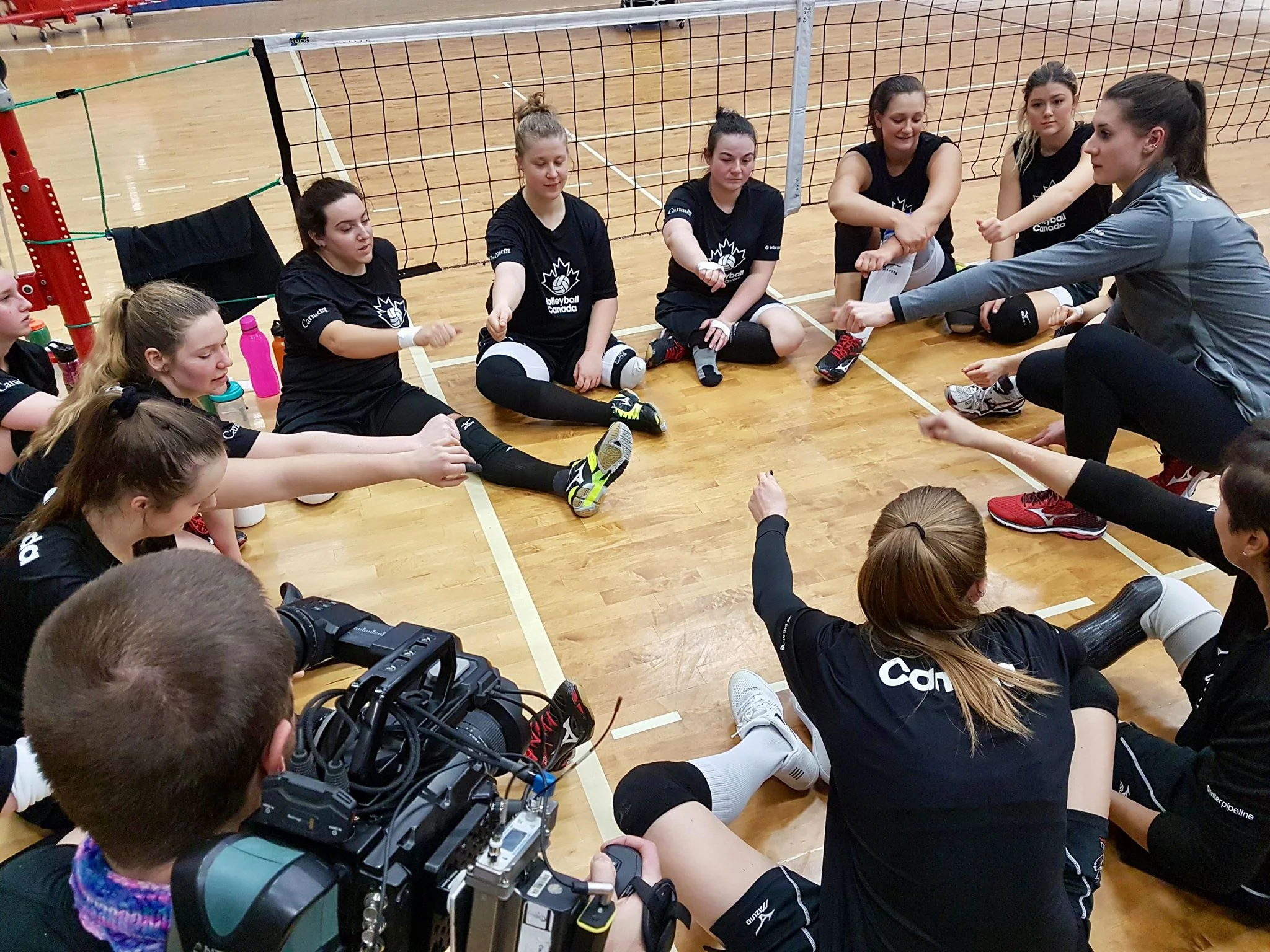 Paralympian Jenn Oakes and Team Canada's Sitting Volleyball Team filming with Thomas Dudley Productions for Women in Sport Mini-Series, HERoic