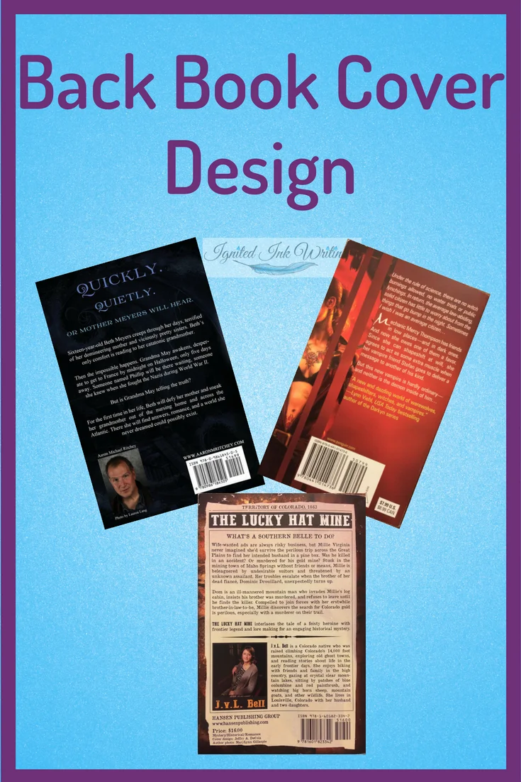 When people say your cover sells your book, they aren’t only talking about the image on the front. The elements of your back cover convince a reader to buy because that is where they are introduced to your story, your characters, and you. Your back book cover convinces a reader to buy. To learn when to design your cover, go to https://www.ignitedinkwriting.com/timeline-of-a-book