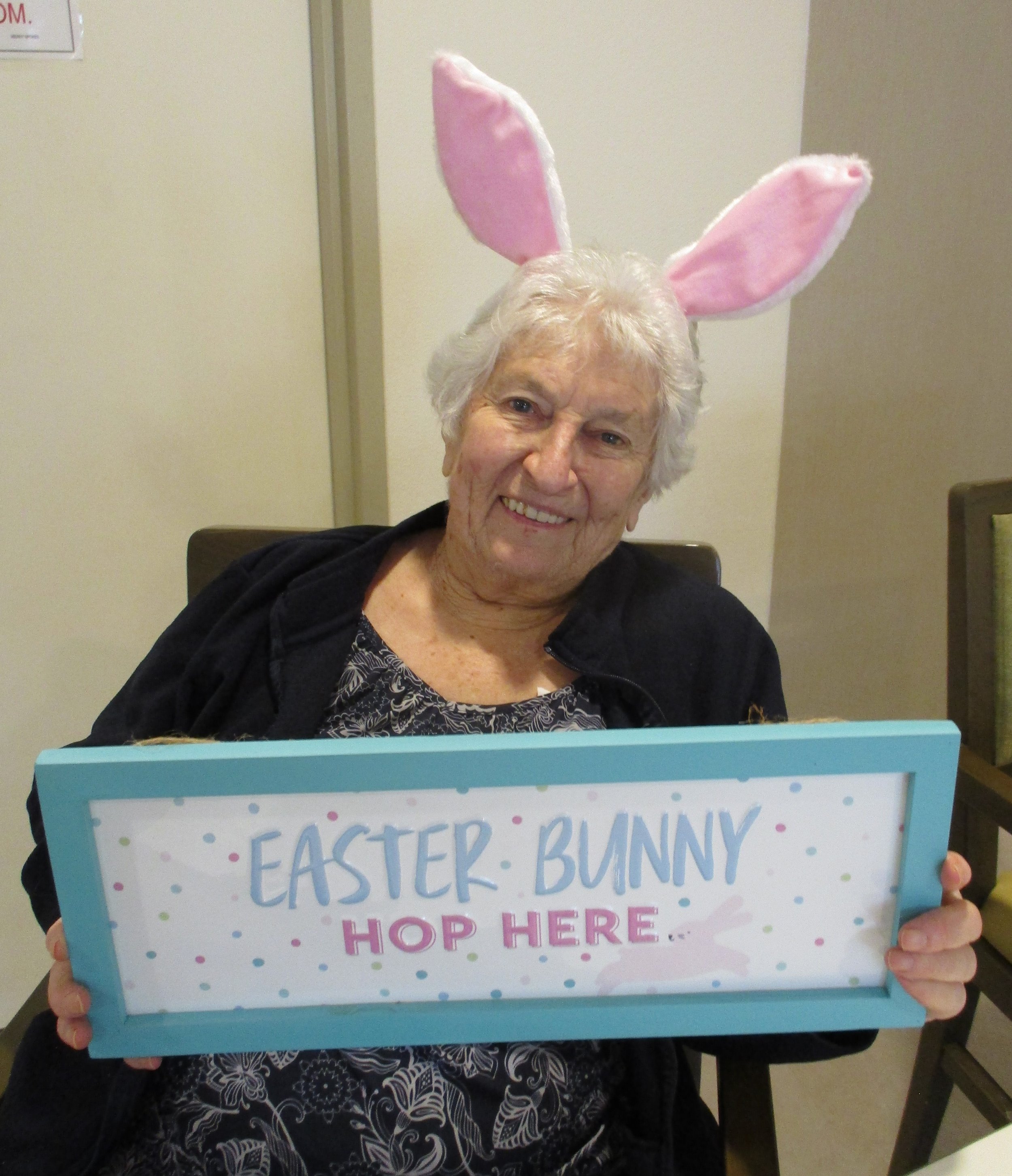 Residents having a hopping good time at Mary Potter Nursing Home