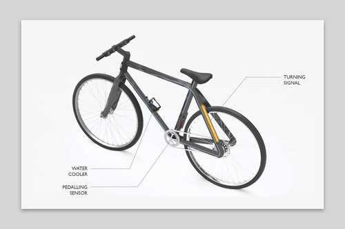 bicycle 3D printed out of carbon fiber and conductive filament