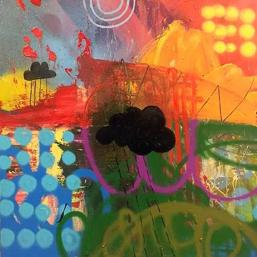 Nathan Pendlebury Born in Chester in 1973. Nathan grew up in various places across the North West, including Salford, Greater Manchester and Warrington. Nathan studied Fine Art at Liverpool John Moores University from 1993 to 1996 specialising in painting. He later stayed in Liverpool and is still based there today and currently has his studio with Dot-Art in Burlington House, Waterloo (just outside Liverpool town centre. There is a fundamental need for me to create a bridge for which words can not be found. There is a compulsion to make, and for me making paintings somehow seems the way forward. My subject is 'life'. I am interested in colour, and I want my paintings to be confident, positive and vibrant. I prefer to produce more abstract work but the marks and shapes still tend to produce associations nonetheless. Associations are produced like glimpses without always being totally direct in realistic or figurative terms. I also love music, and the feelings I get from it, and part of what I want with my work is for people to get the same feeling from looking at my painting that I do from listening the music that I like.