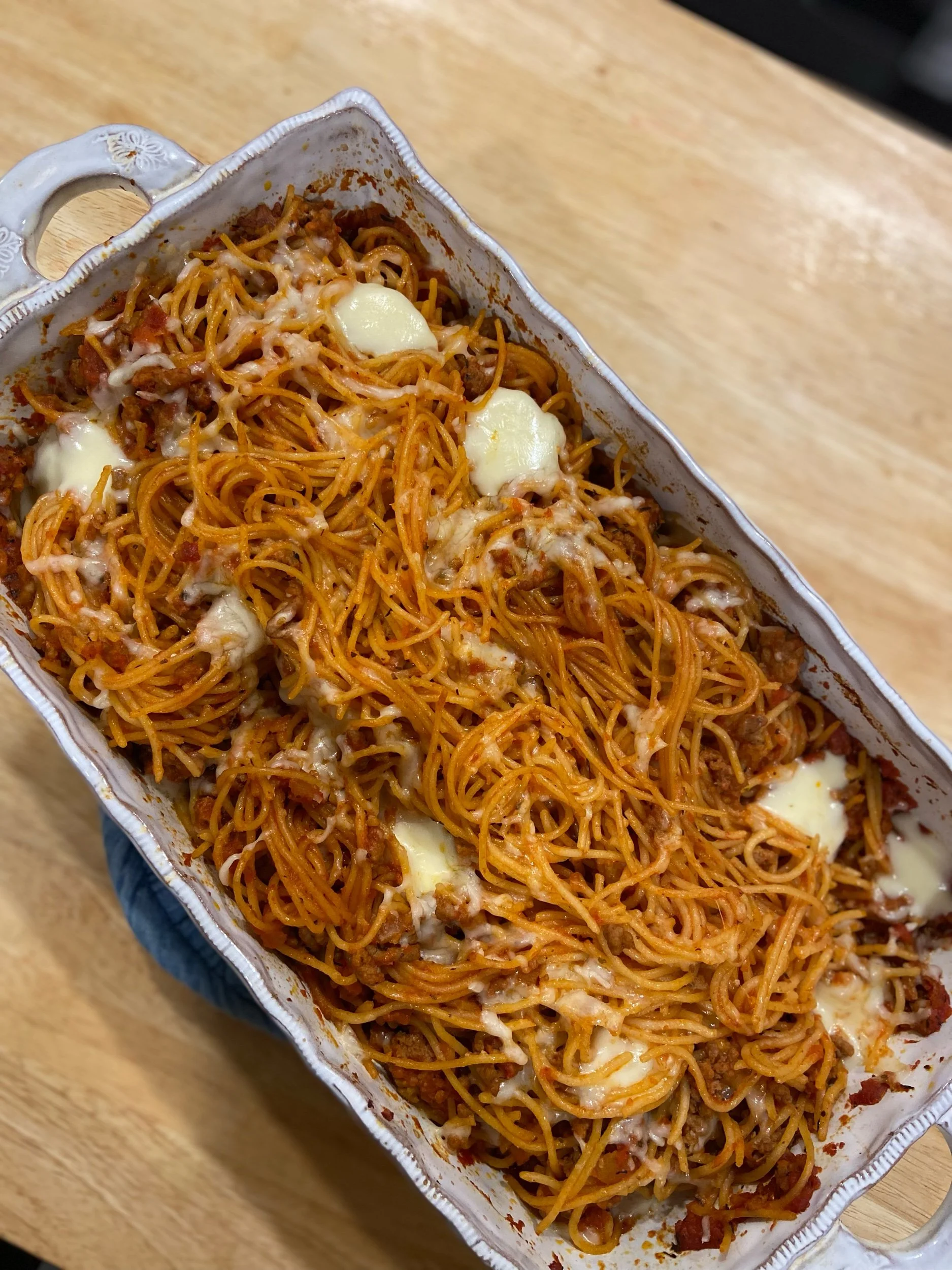 Baked Spaghetti Health(ier) Version and Toddler Approved