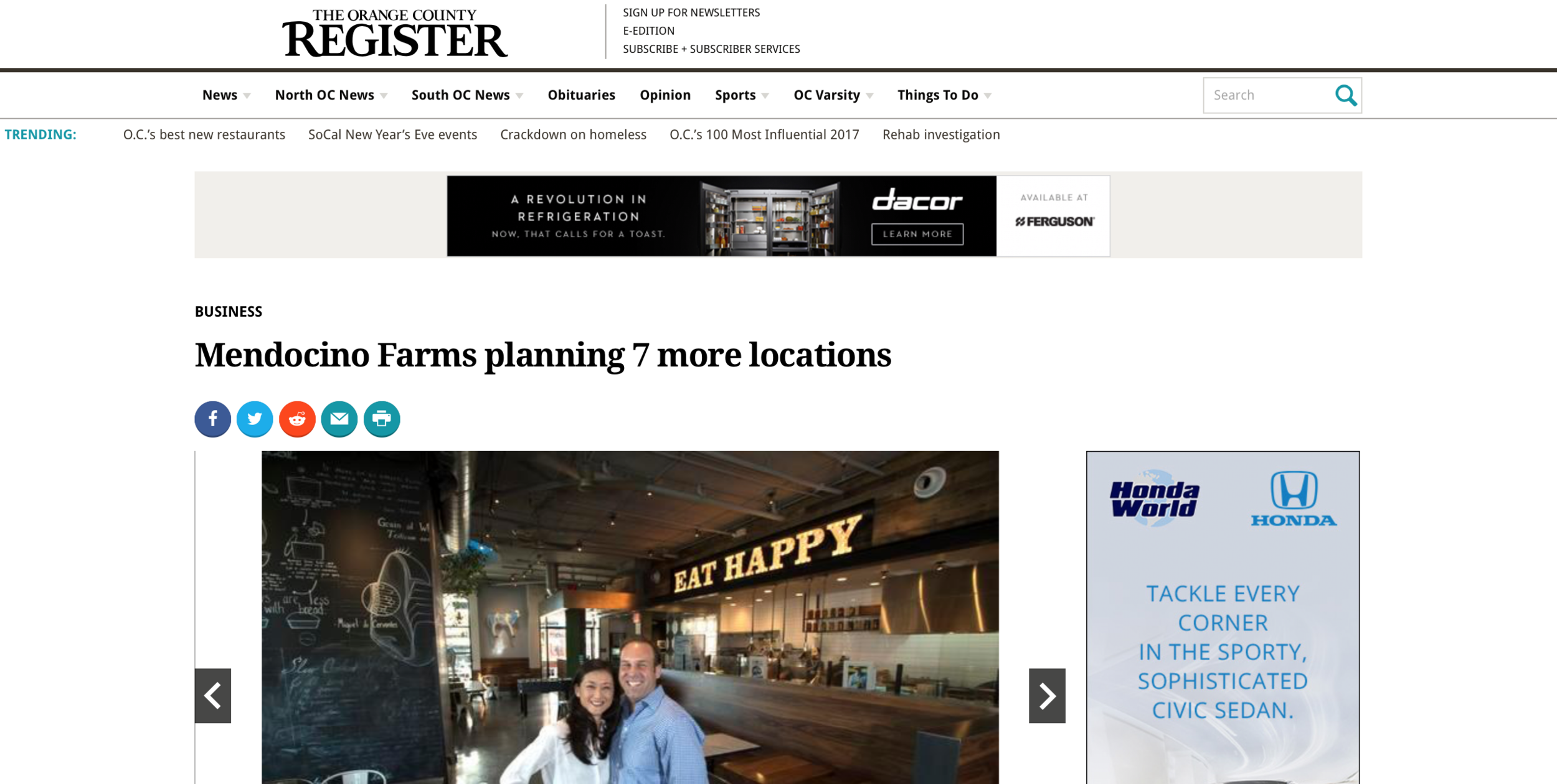 OC Register - Mendocino Farms