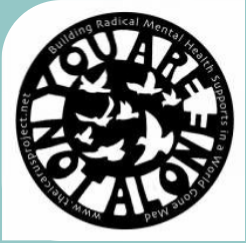 The Icarus Project Logo with "You are not alone" by doves surrounded by slogan