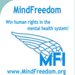 Mind Freedom Logo as one wing over MFI