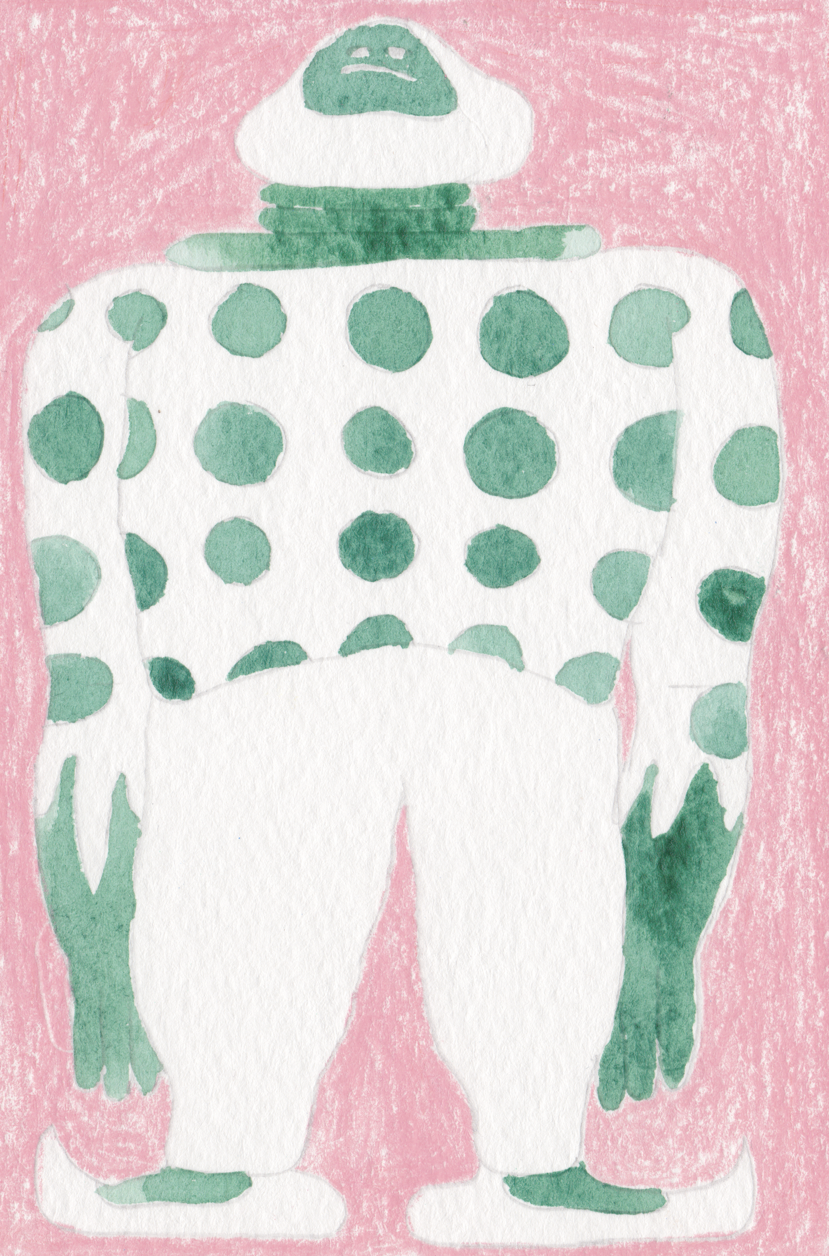 big man, pencil crayon and watercolor (fall 2016)