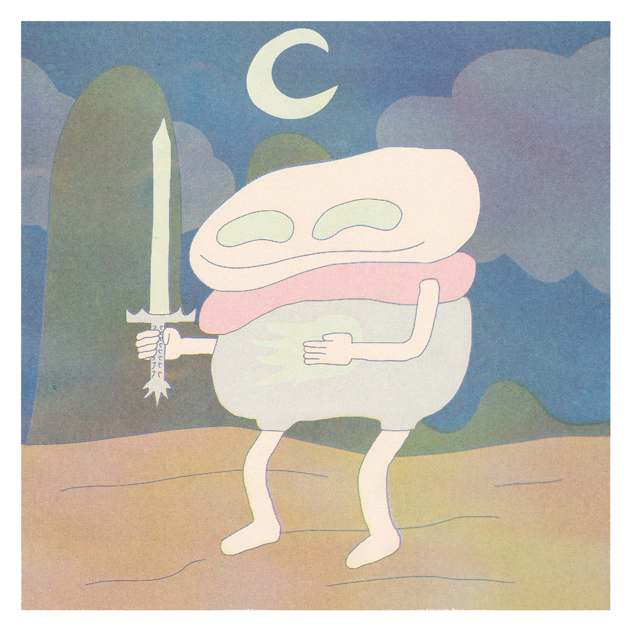 wizard in the desert, printed with riso (2017)