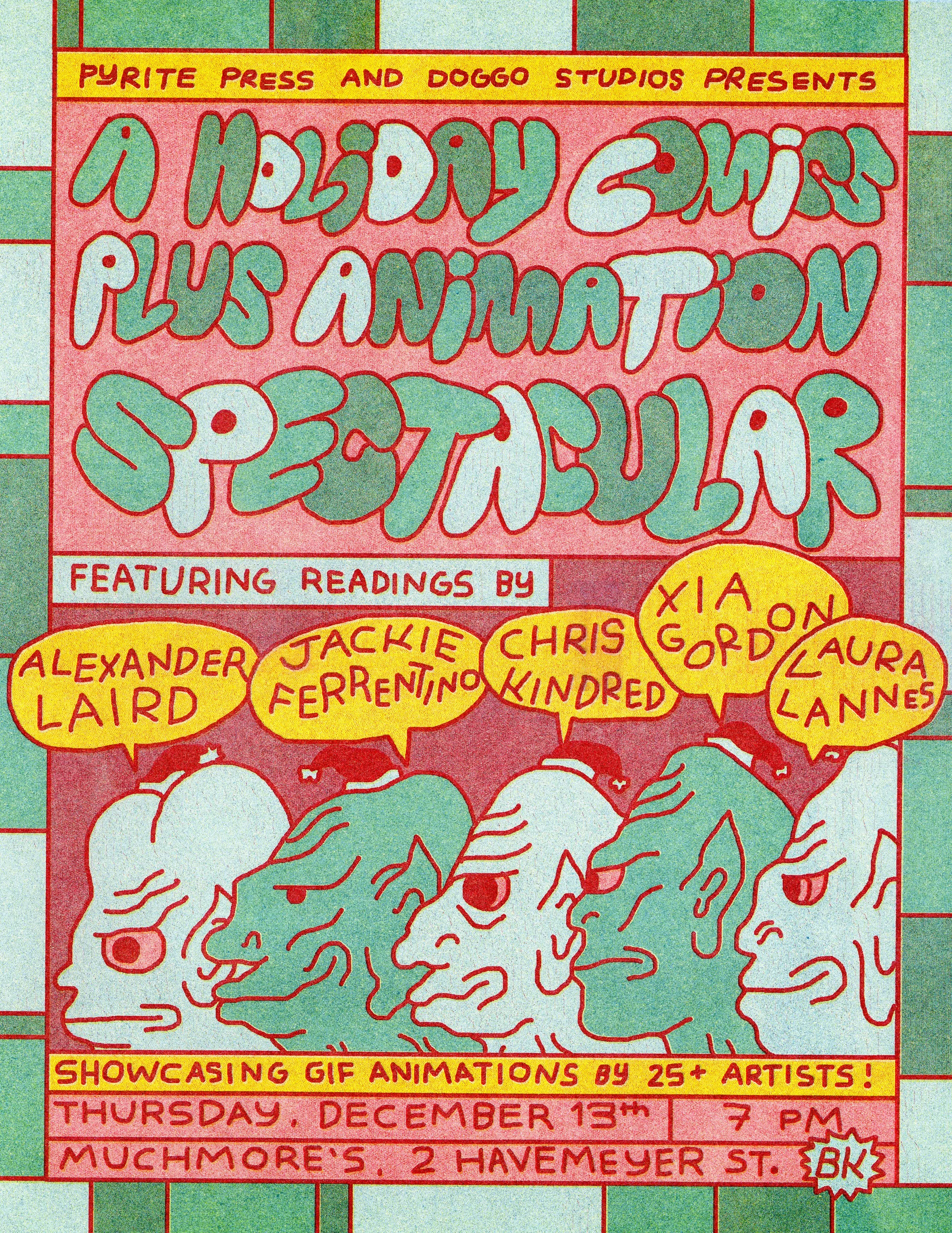 poster for comic reading in december 2018. printed on risograph. i was one of the readers!