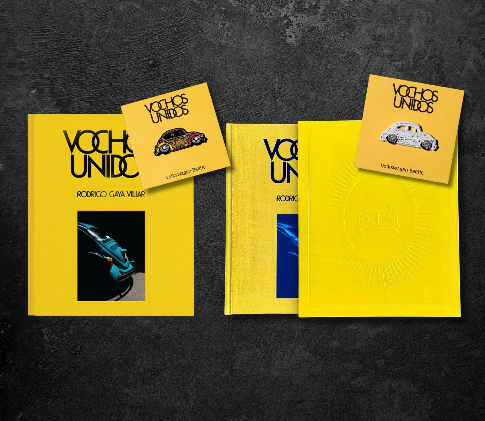 The cover of Vochos Unidos, an automotive coffee table book about Volkswagen Beetles in Mexico by Rodrigo Gaya Villar. Published by Carrara Media, 2026.