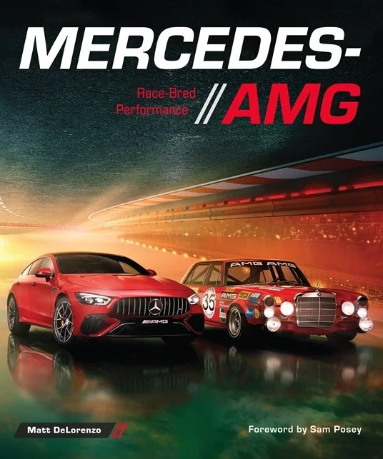 The cover of Mercedes-AMG book by Matt DeLorenzo, 2025.