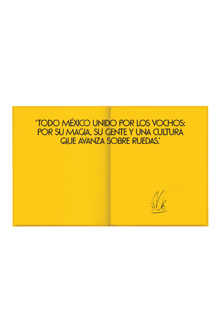 Sample page from the coffee table book Vochos Unidos, by photographer Rodrigo Gaya Villar, an automotive travelogue through Mexico in search of culture and meaning through El Vocho — the Spanish term of endearment for the beloved Volkswagen Beetle.