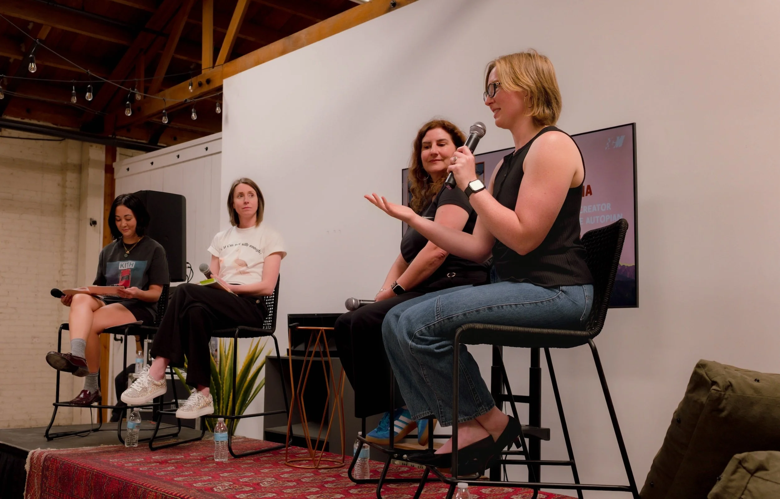 Women automotive creators discuss the new book "Your Mom Races Rally" by Kelly Conroy, and how car culture can help women prioritize fun and joy in their lives. Panelists included Mara Balagtas McIlwrath, Elana Scherr and Leslie Hanna.
