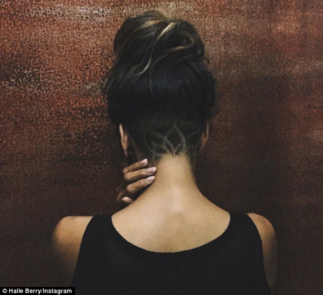 Halle Berry with Nape Tattoo