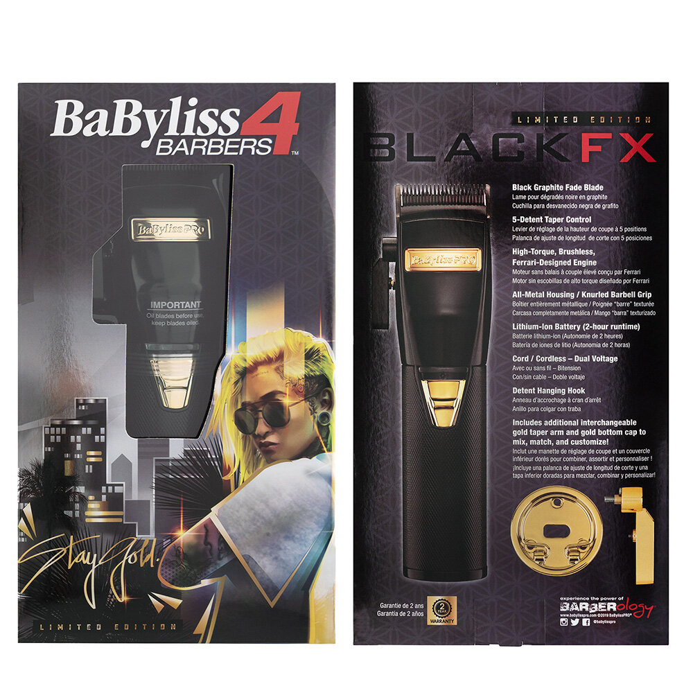 BaBylissPRO BlackFX Lithium Hair Clipper packaging