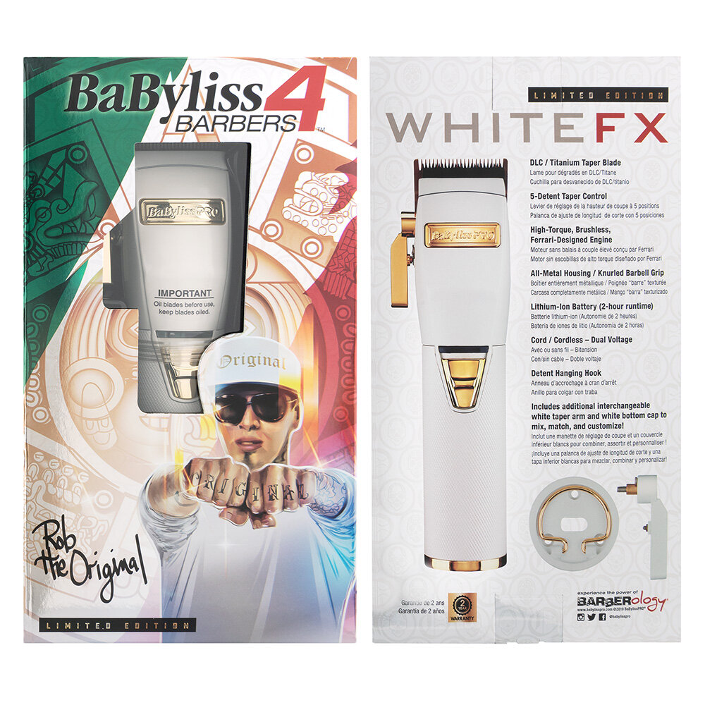BaBylissPRO WhiteFX Lithium Hair Clipper packaging