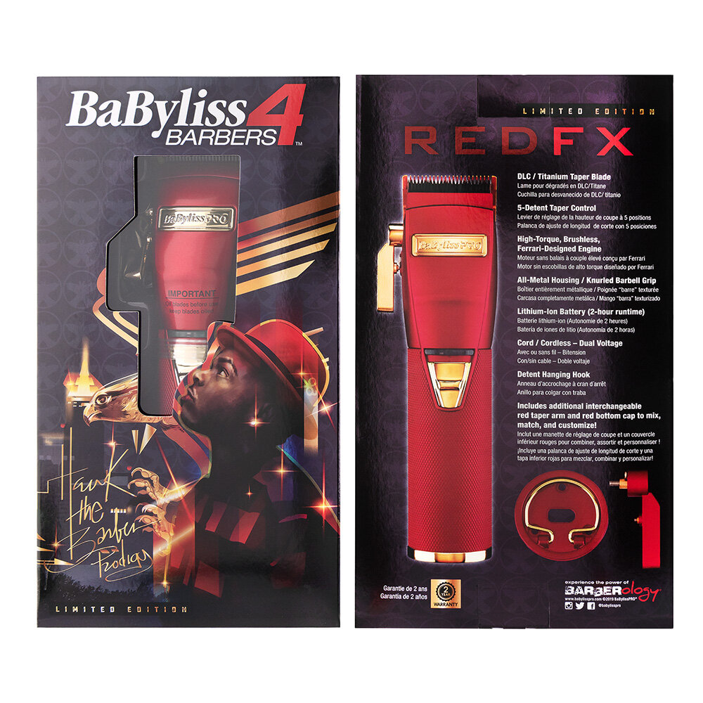 BaBylissPRO RedFX Lithium Hair Clipper packaging