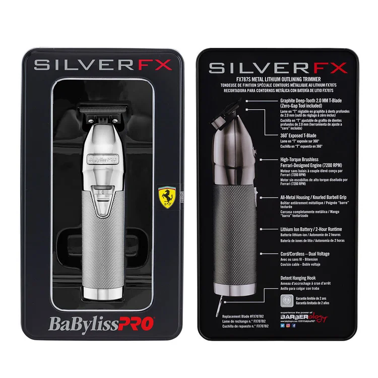 BaBylissPRO SilverFX Skeleton Lithium Hair Trimmer packaging
