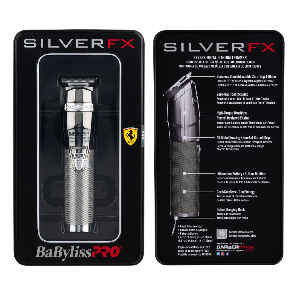 BaBylissPRO SilverFX Lithium Hair Trimmer packaging
