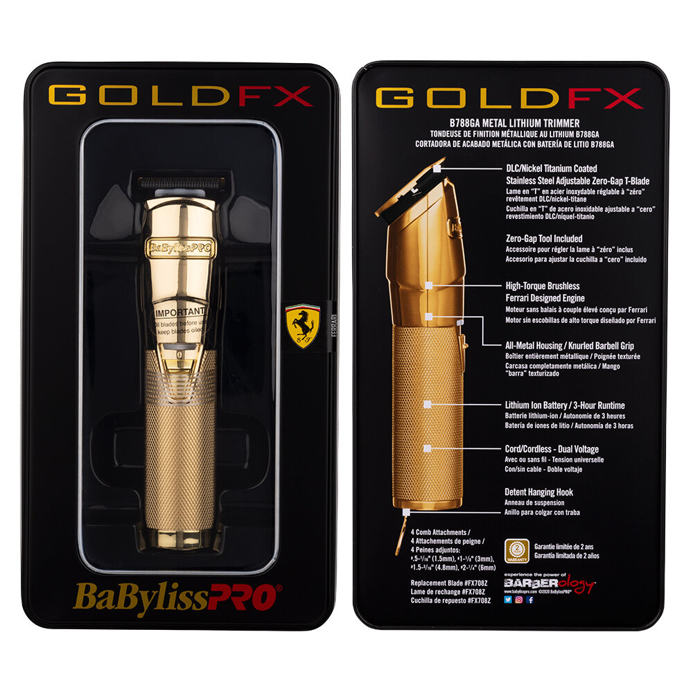 BaBylissPRO GoldFX Lithium Hair Trimmer packaging