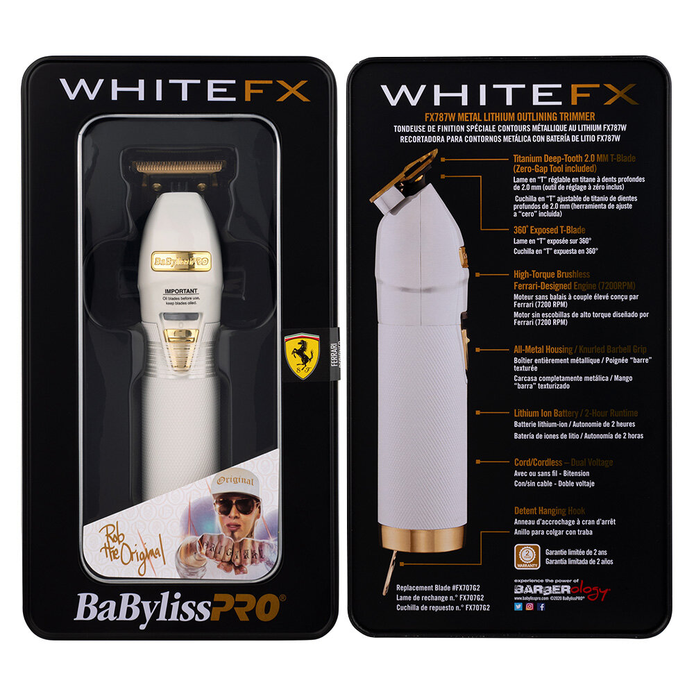 BaBylissPRO WhiteFX Skeleton Lithium Hair Trimmer packaging