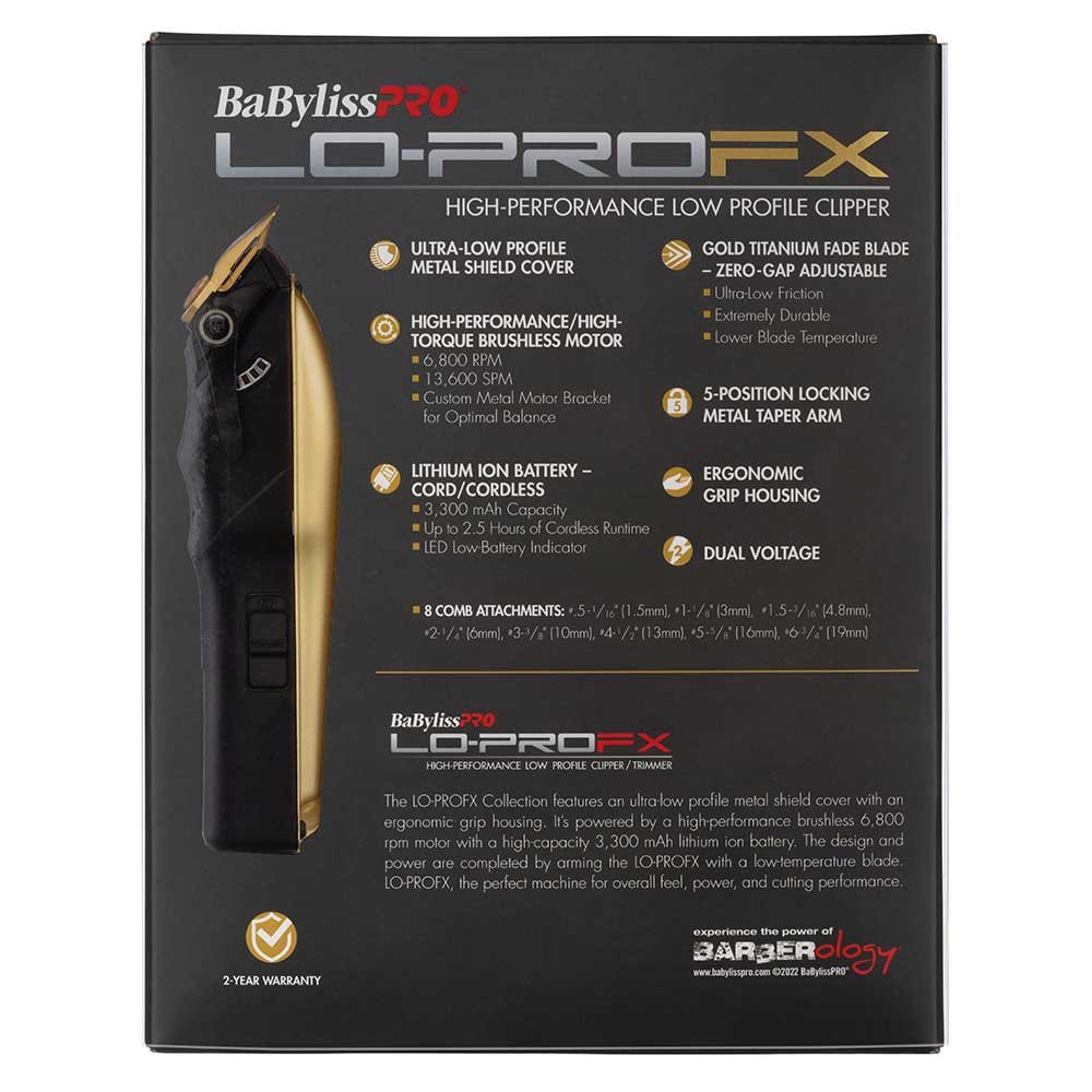 BaBylissPRO-LoPROFX-Hair-Clipper Gold-3