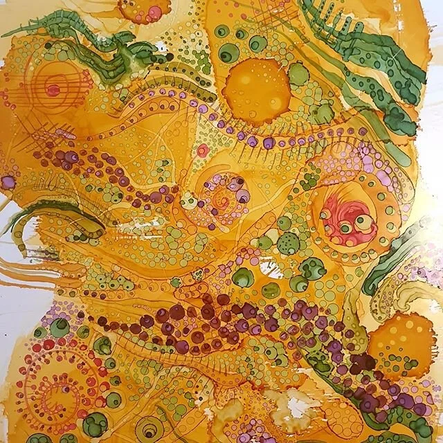 New artworks now hanging in Newtown @acquireatdesign. Love being part of a collection of pieces by local artists. #jennifernewtonart #mixedmediaart #alcoholinkart #alcoholinkpainting #supportlocalartists