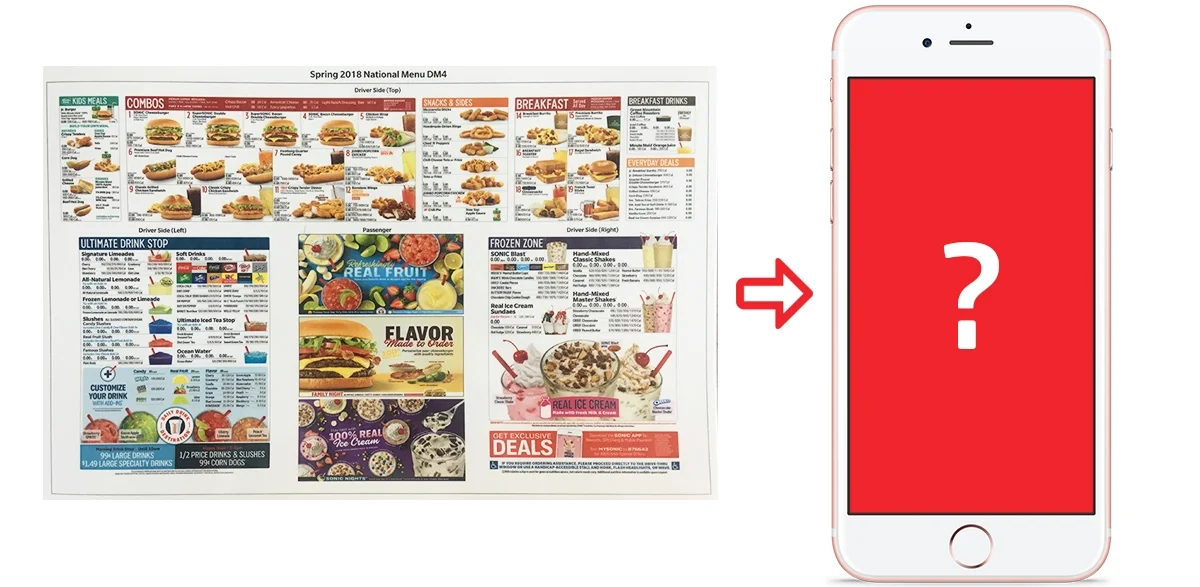 In-store phisical menu