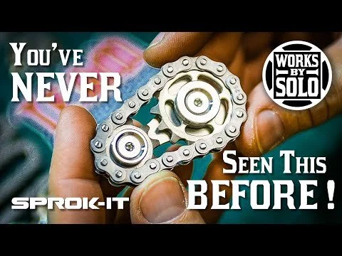 This is "SPROK-IT". A Simple Mechanical Device Working with Sprockets and Chain.// Laser Cut Steel.