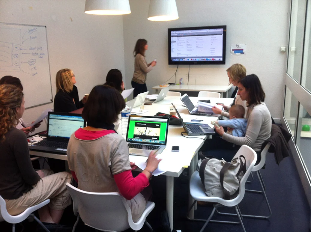 Me teaching a group of female entrepreneurs in Paris in 2012.