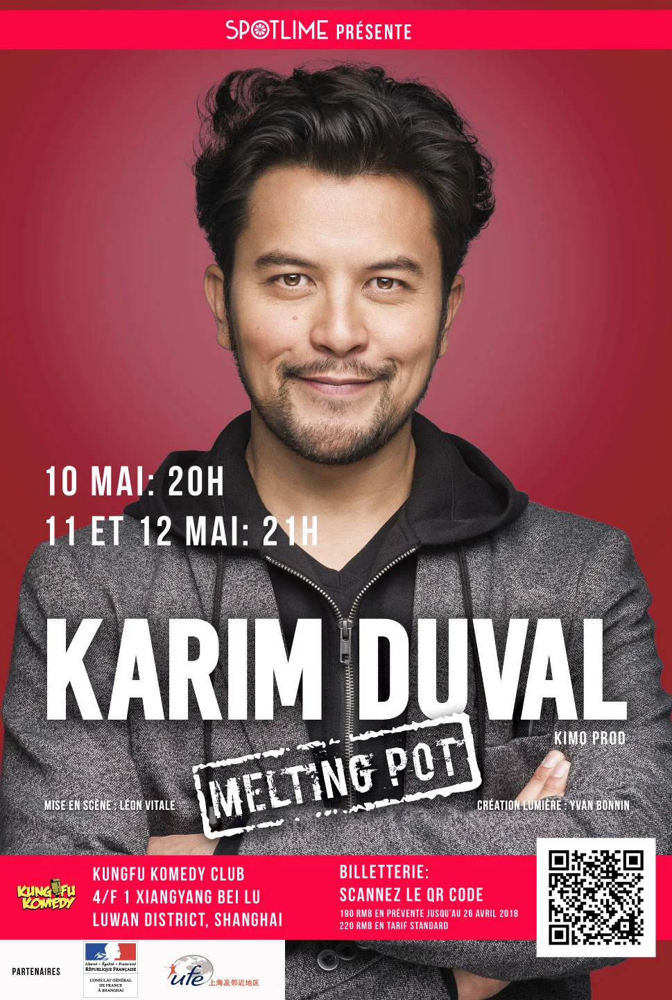 Karim Duval en tournée à Shanghai, Pékin, Hong Kong, et Bangkok en mai 2018
